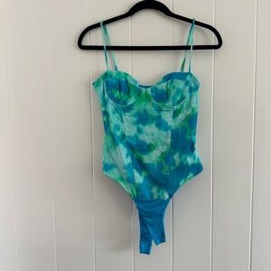 Blue and Green Tie-Dye Bodysuit